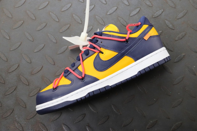 Off-White x Dunk Low 'University Gold' - SneakerCool.com