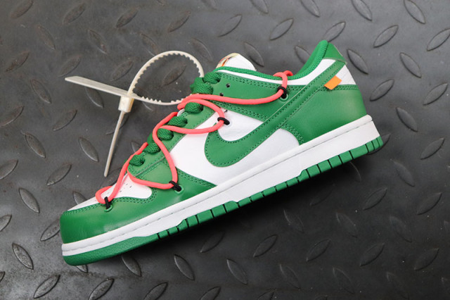 Off-White x Dunk Low 'Pine Green' - SneakerCool.com