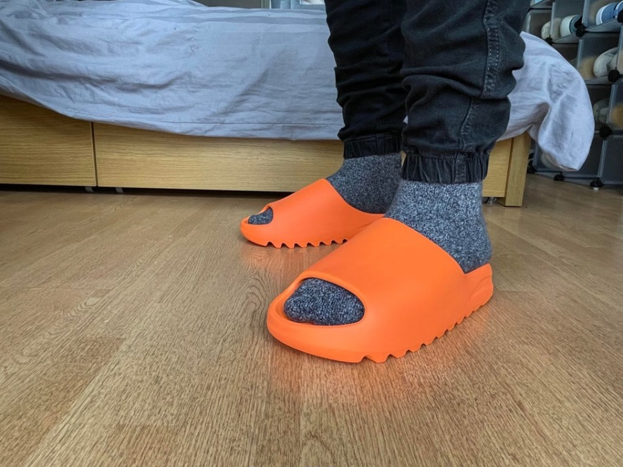 Yeezy Slides 'Enflame Orange' - SneakerCool.com
