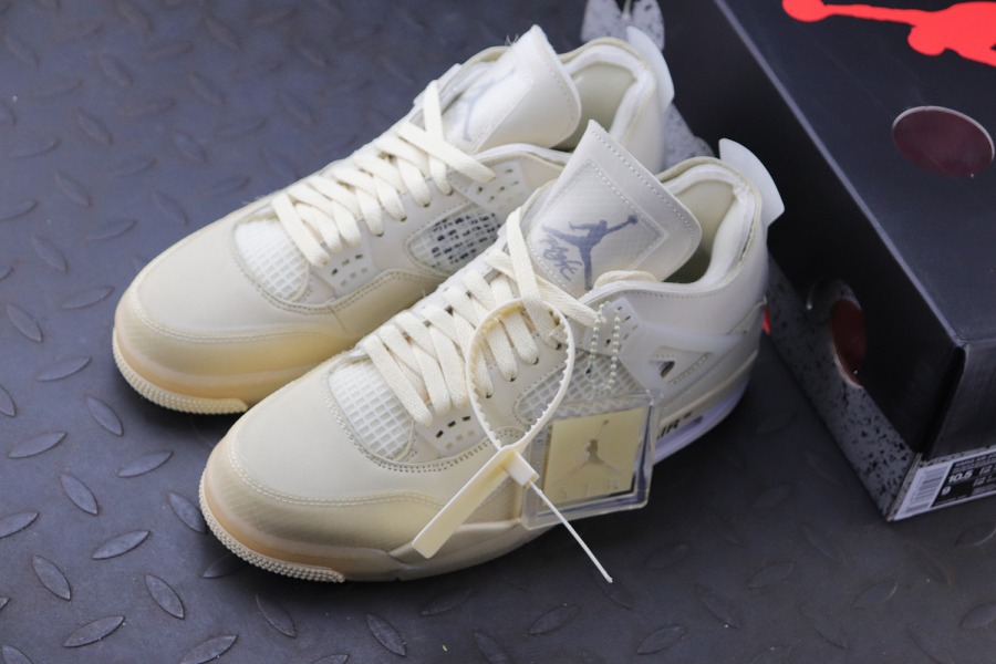 Off-White x Wmns Air Jordan 4 SP 'Sail' - SneakerCool.com
