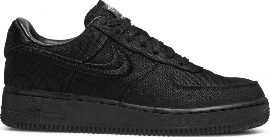 stussy x nike air force 1 low triple black