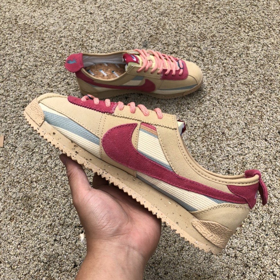 tan and pink nikes