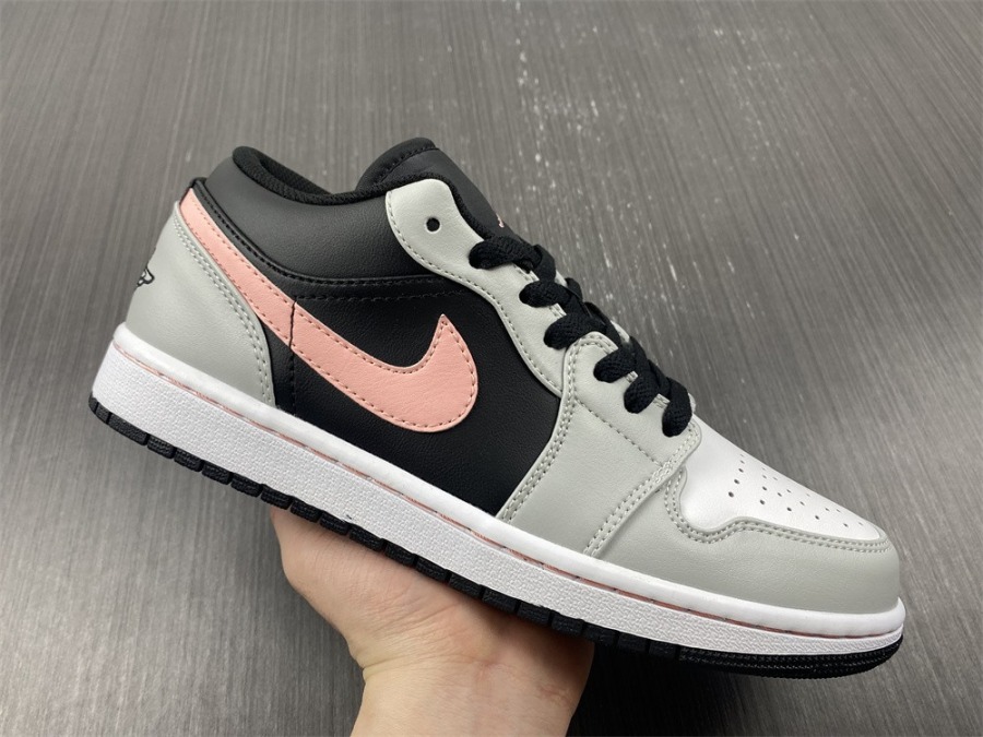 Air Jordan 1 Low Black Grey Fog Bleached Coral