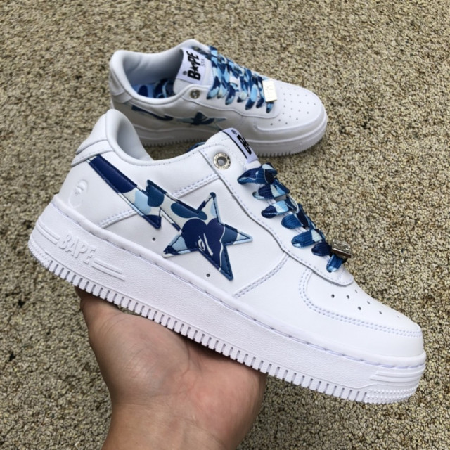 Bapesta Low 'ABC Camo - Blue' - SneakerCool.com