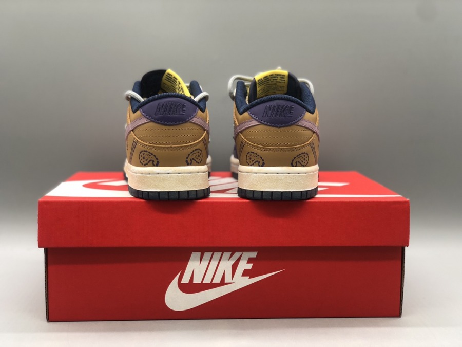 Nike Dunk Low Custom Edition 'Brown/Purple Paisleye' - SneakerCool.com