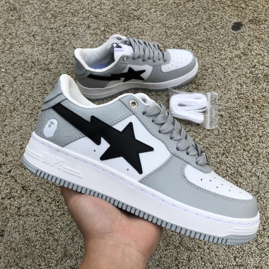 Bapesta Low M2 'White Grey' - SneakerCool.com