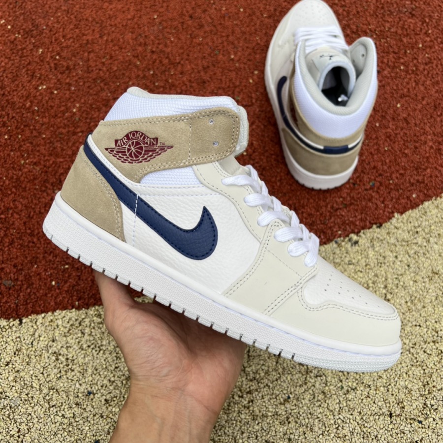 air jordan 1 mid white blue