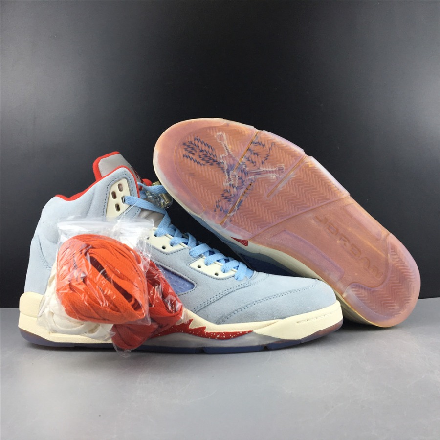 Trophy Room x Air Jordan 5 Retro 'Ice Blue' - SneakerCool.com