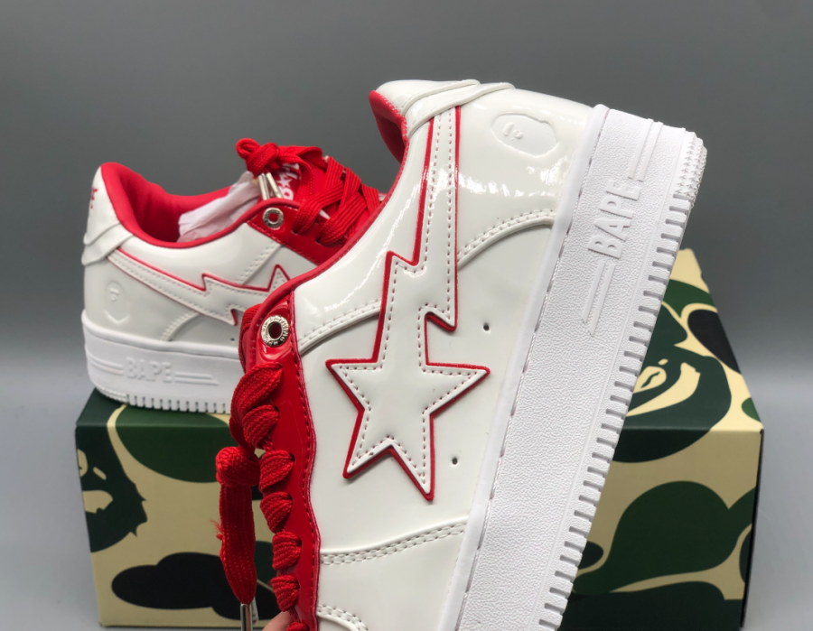 Bape Sk8 Sta Low 'White Red' - SneakerCool.com