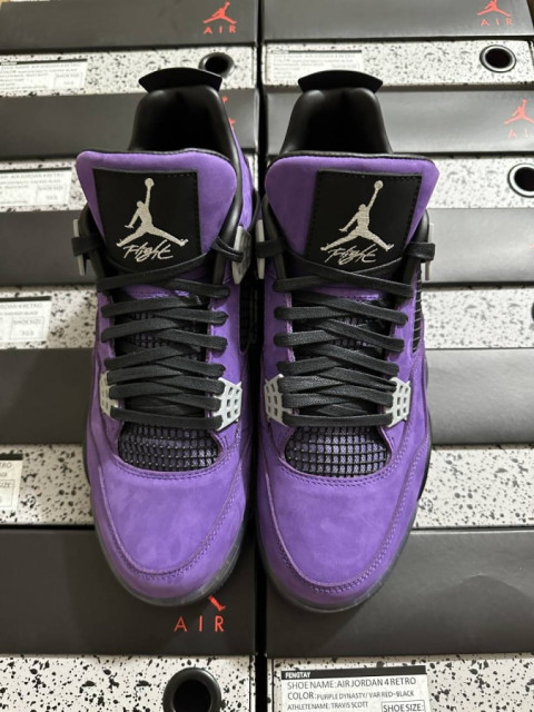 Travis Scott X Air Jordan 4 Retro Purple Suede Black Midsole