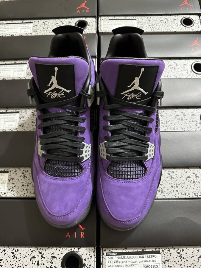 travis scott x air jordan 4 retro purple white black