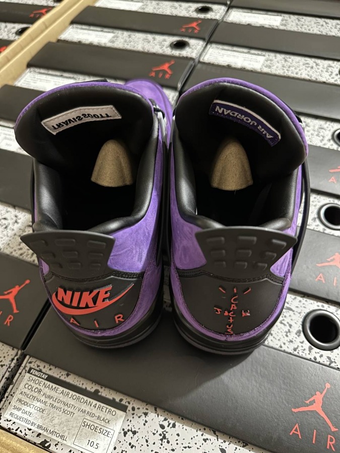 travis scott x air jordan 4 retro purple white black