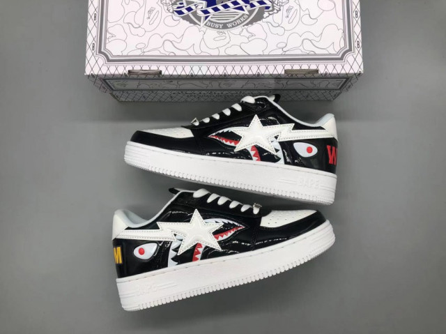 Bapesta Low M1 'Shark Face - Black' - SneakerCool.com